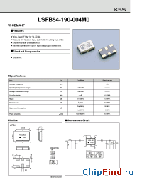Datasheet LSFB54-190-004M0 manufacturer Kyocera Kinseki