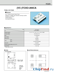 Datasheet TCXO-205CA manufacturer Kyocera Kinseki