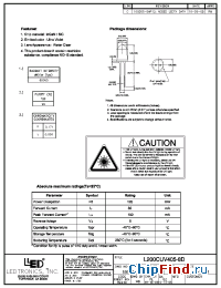 Datasheet L200CUV405-8D manufacturer LEDtronics