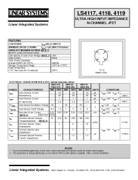 Datasheet 2N4119A manufacturer Linear IS