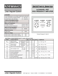 Datasheet 2N4416A manufacturer Linear IS