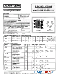 Datasheet LSU401-406 manufacturer Linear IS