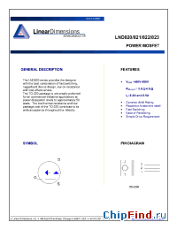 Datasheet LND822 manufacturer Linear Dimensions Designs