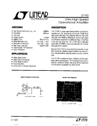 Datasheet LT1192 manufacturer Linear