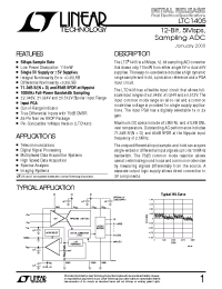 Datasheet LTC1405C manufacturer Linear