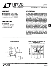 Datasheet OP-05 manufacturer Linear
