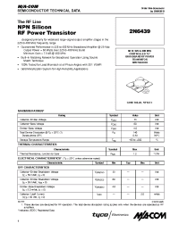Datasheet 2N6439 manufacturer M/A-COM