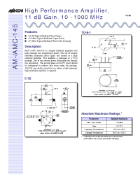 Datasheet AM-145PIN manufacturer M/A-COM