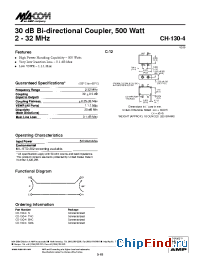 Datasheet CH-130-4N manufacturer M/A-COM