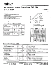 Datasheet DU2805S manufacturer M/A-COM