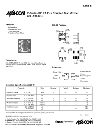 Datasheet ETC1-1T manufacturer M/A-COM