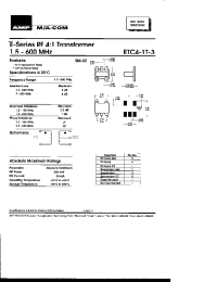 Datasheet ETC4-1T-3 manufacturer M/A-COM