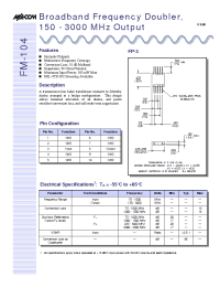 Datasheet FM-104PIN manufacturer M/A-COM