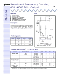 Datasheet FM-106PIN manufacturer M/A-COM