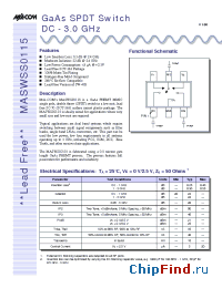 Datasheet MASWSS0115 manufacturer M/A-COM