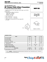 Datasheet MRF150 manufacturer M/A-COM