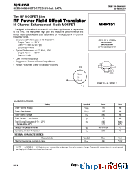 Datasheet MRF151 manufacturer M/A-COM