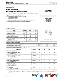 Datasheet MRF314 manufacturer M/A-COM
