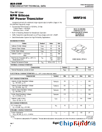 Datasheet MRF316 manufacturer M/A-COM