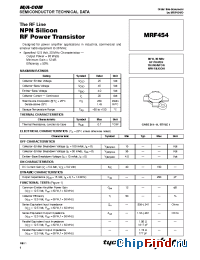 Datasheet MRF454 manufacturer M/A-COM