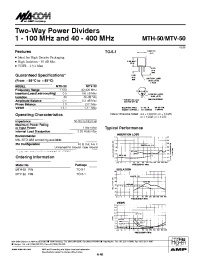 Datasheet MTH-50 manufacturer M/A-COM