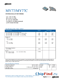 Datasheet MY77 manufacturer M/A-COM