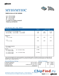 Datasheet MY89 manufacturer M/A-COM
