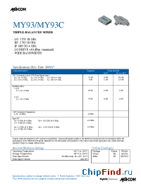Datasheet MY93 manufacturer M/A-COM