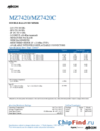 Datasheet MZ7420 manufacturer M/A-COM