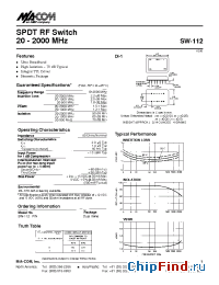 Datasheet SW-112 manufacturer M/A-COM