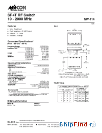 Datasheet SW-114 manufacturer M/A-COM
