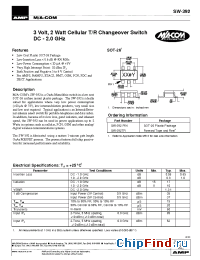 Datasheet SW-392 manufacturer M/A-COM
