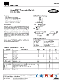 Datasheet SW-442PIN manufacturer M/A-COM