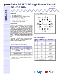 Datasheet SW-489TR manufacturer M/A-COM