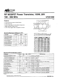 Datasheet UF28100M manufacturer M/A-COM
