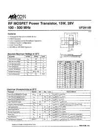Datasheet UF28156 manufacturer M/A-COM