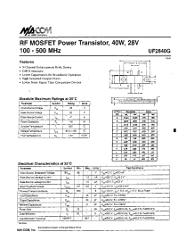 Datasheet UF2840G manufacturer M/A-COM