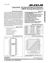 Datasheet DG407D manufacturer MAXIM