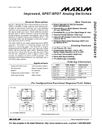 Datasheet DG419C/D manufacturer MAXIM