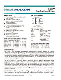 Datasheet DS1077Z-XXX manufacturer MAXIM