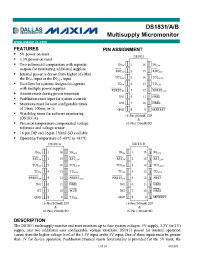 Datasheet DS1831 manufacturer MAXIM