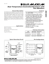 Datasheet DS1854 manufacturer MAXIM