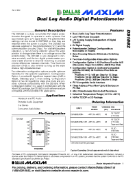 Datasheet DS1882 manufacturer MAXIM