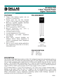 Datasheet DS18S20-PAR manufacturer MAXIM