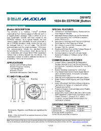 Datasheet DS1972 manufacturer MAXIM