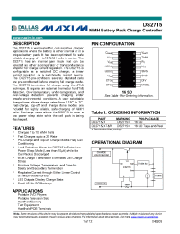 Datasheet DS2715Z+T&R manufacturer MAXIM