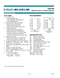 Datasheet DS2760AE manufacturer MAXIM