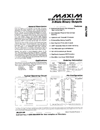 Datasheet ICL7109 manufacturer MAXIM