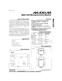 Datasheet MAX1232 manufacturer MAXIM