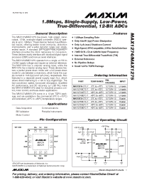 Datasheet MAX1275AETC-T manufacturer MAXIM